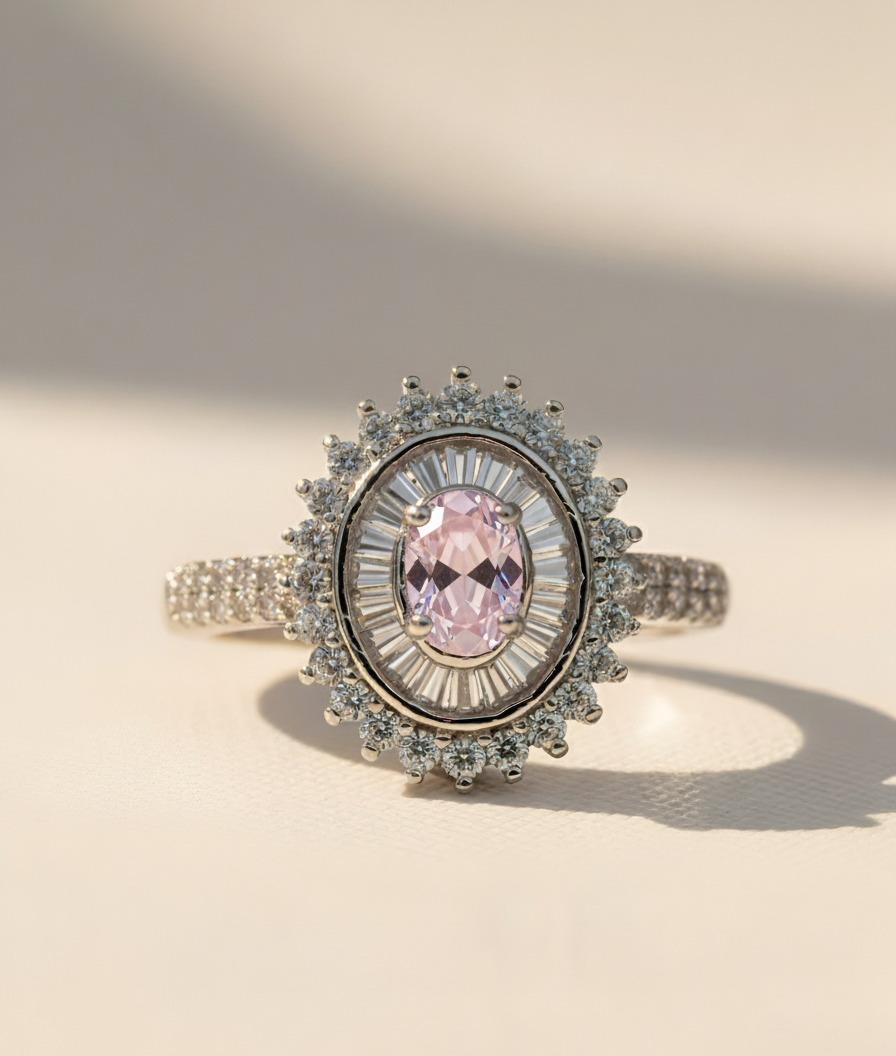 Sparkling Floral Zirconia Ring