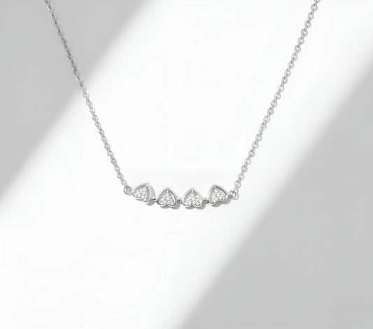 2-in-1 Transformable Silver-Toned Clover & Heart Necklace