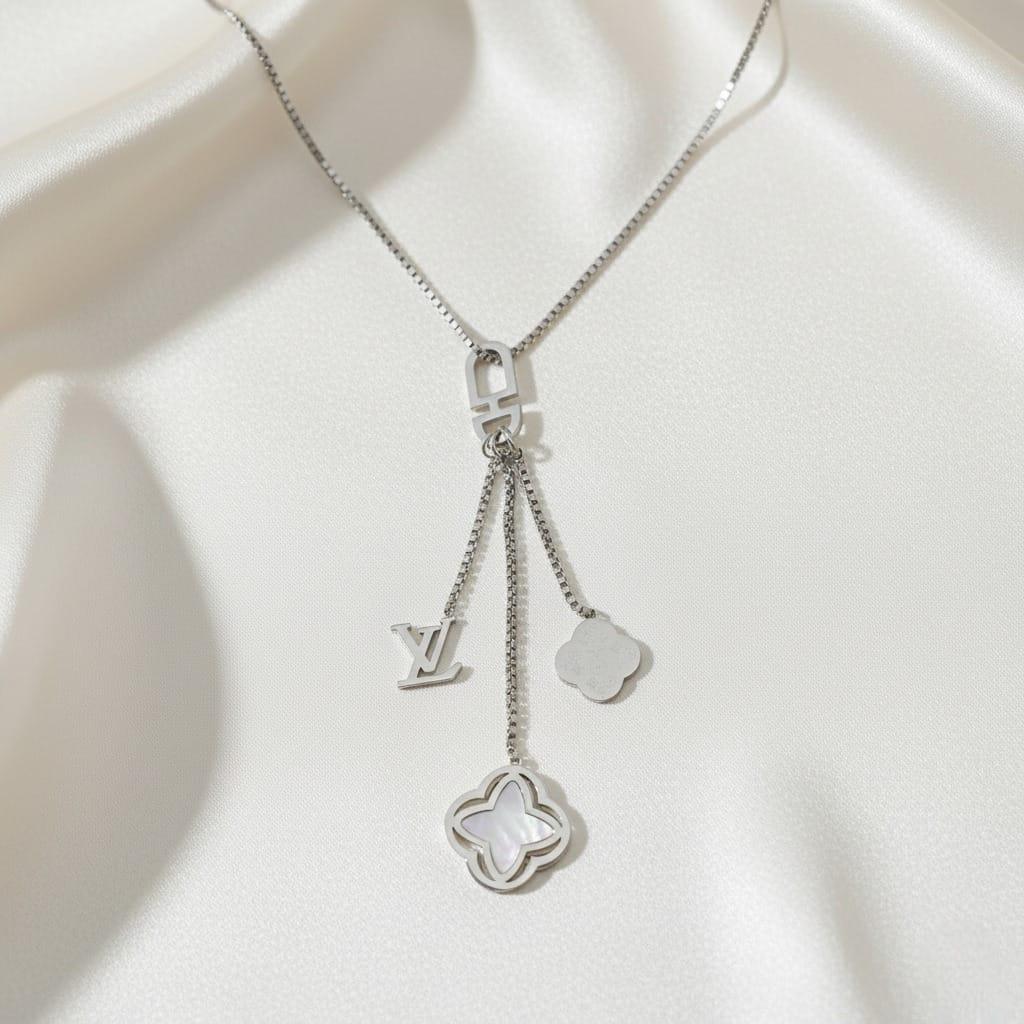 Parisian Silver Drop Necklace
