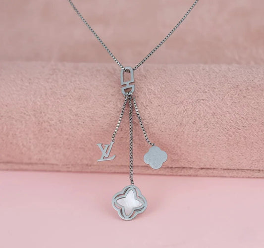 Parisian Silver Drop Necklace