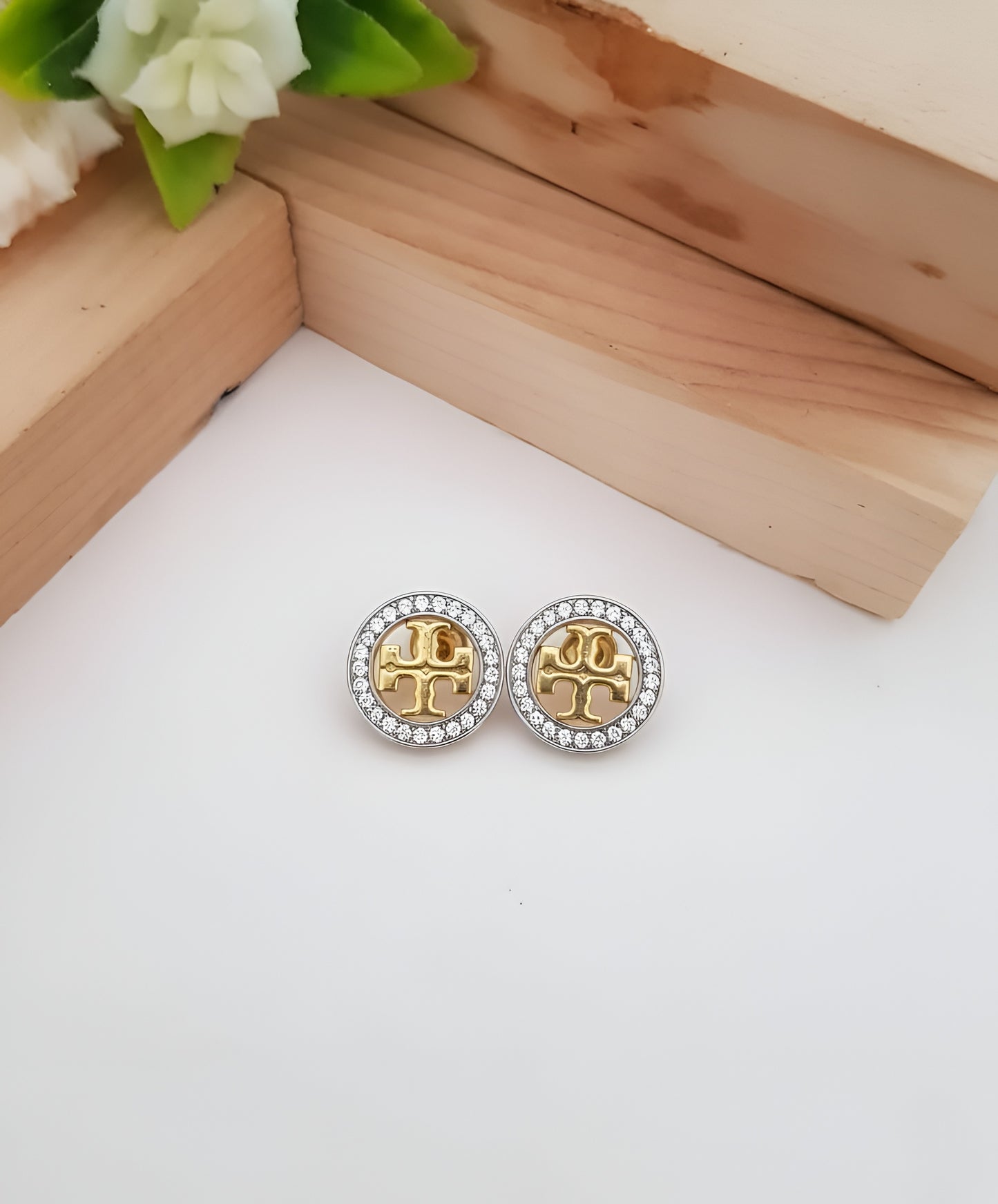 Stainless Steel Gold Plated TY Kira Pendant and Studs