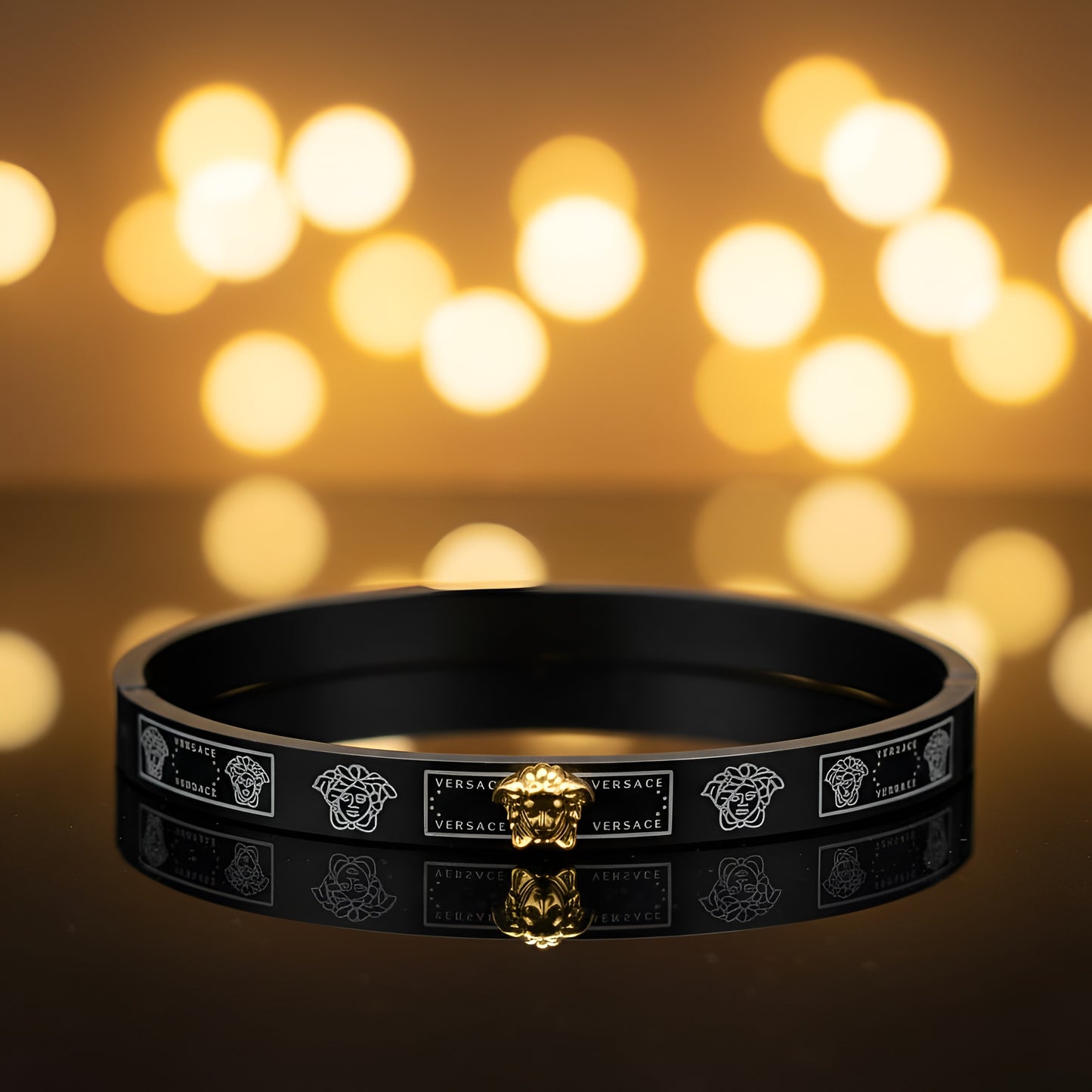 Bold Black Medusa-Style 3D Statement Ring