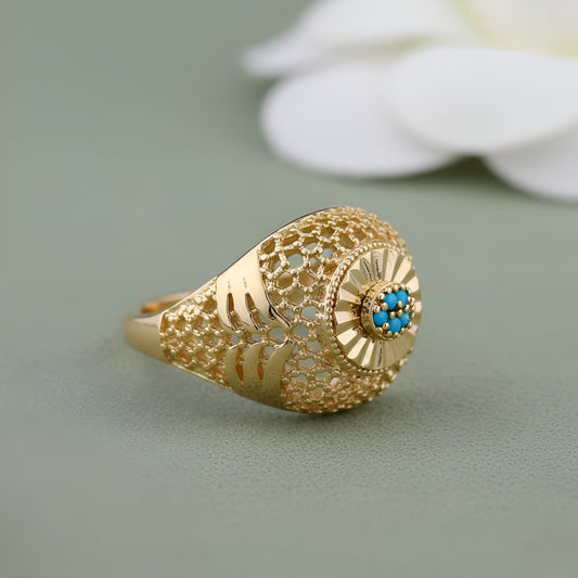 Sleek Gold-Plated Pave Stacking Ring