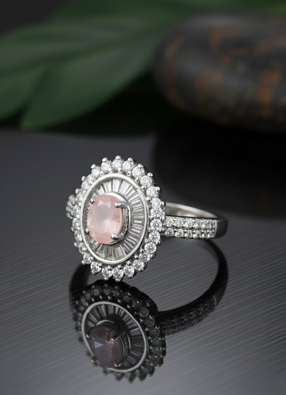 Sparkling Floral Zirconia Ring