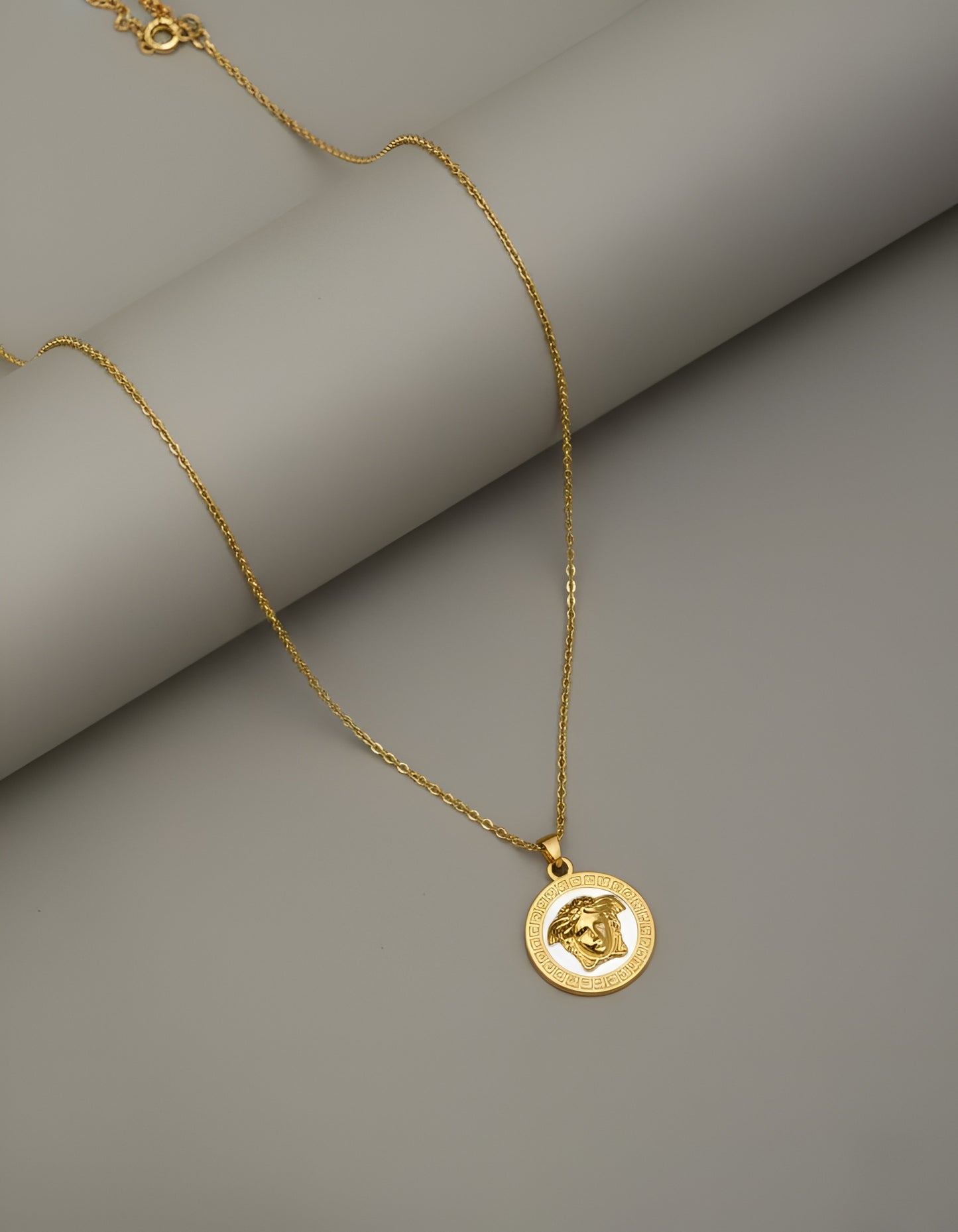 Stainless Steel Gold plated Verse Pendant and Studs