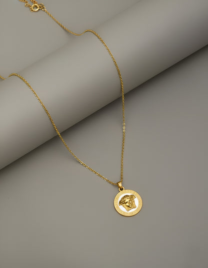 Stainless Steel Gold plated Verse Pendant and Studs