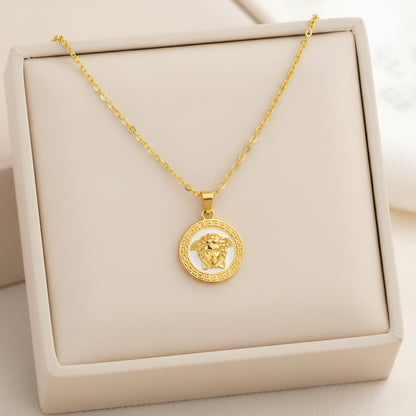 Stainless Steel Gold plated Verse Pendant and Studs