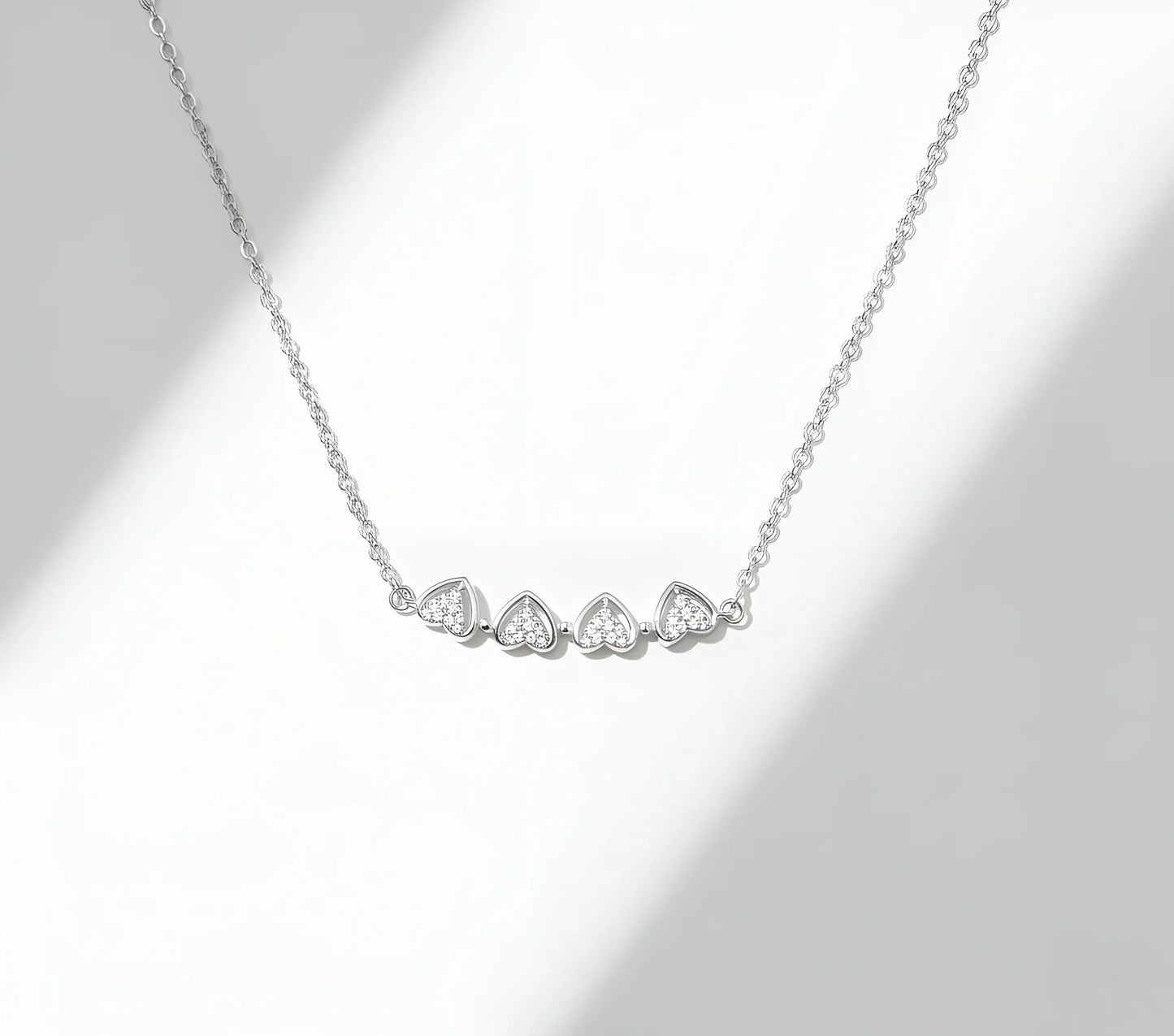 2-in-1 Transformable Silver-Toned Clover & Heart Necklace