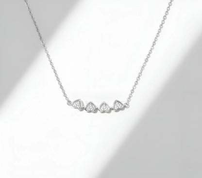 2-in-1 Transformable Silver-Toned Clover & Heart Necklace