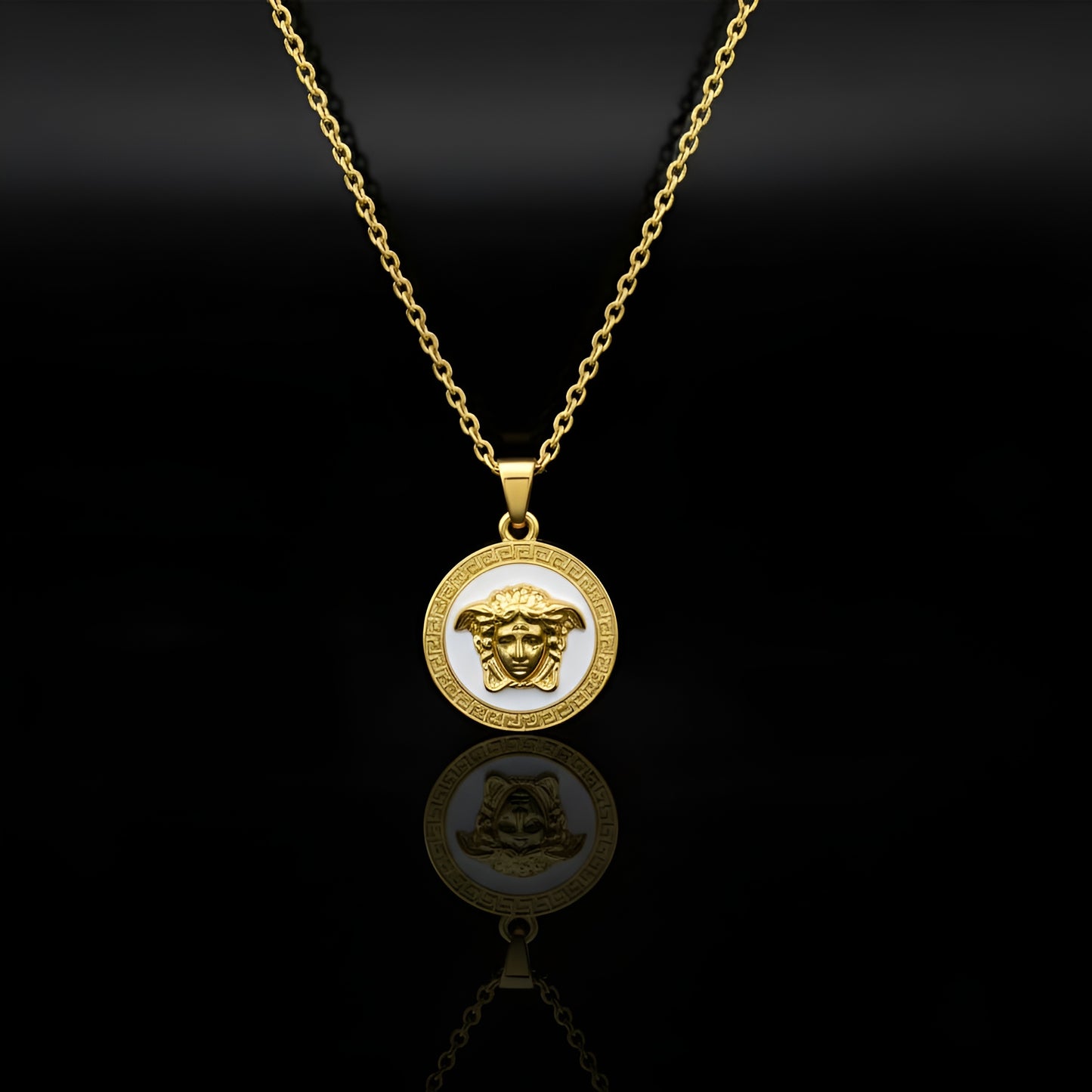 Stainless Steel Gold plated Verse Pendant and Studs