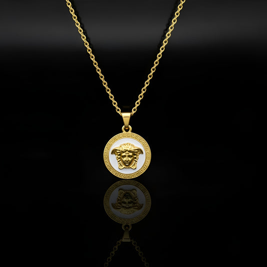 Stainless Steel Gold plated Verse Pendant and Studs
