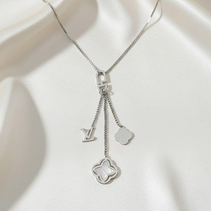 Parisian Silver Drop Necklace