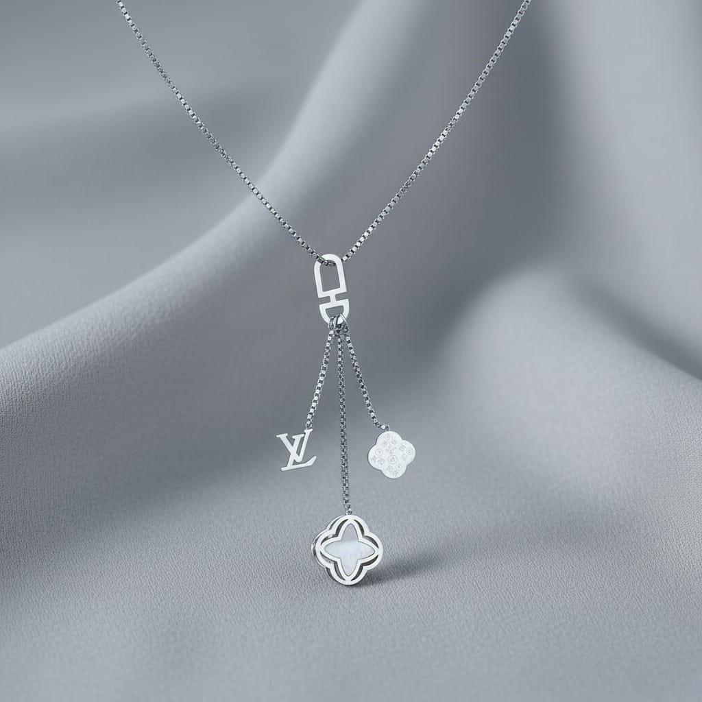 Parisian Silver Drop Necklace