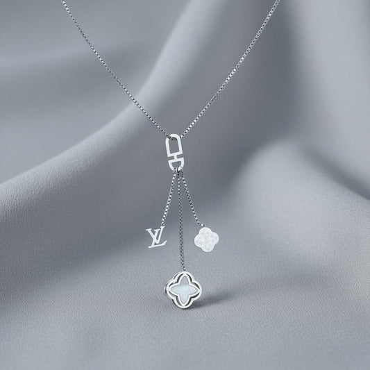 Parisian Silver Drop Necklace