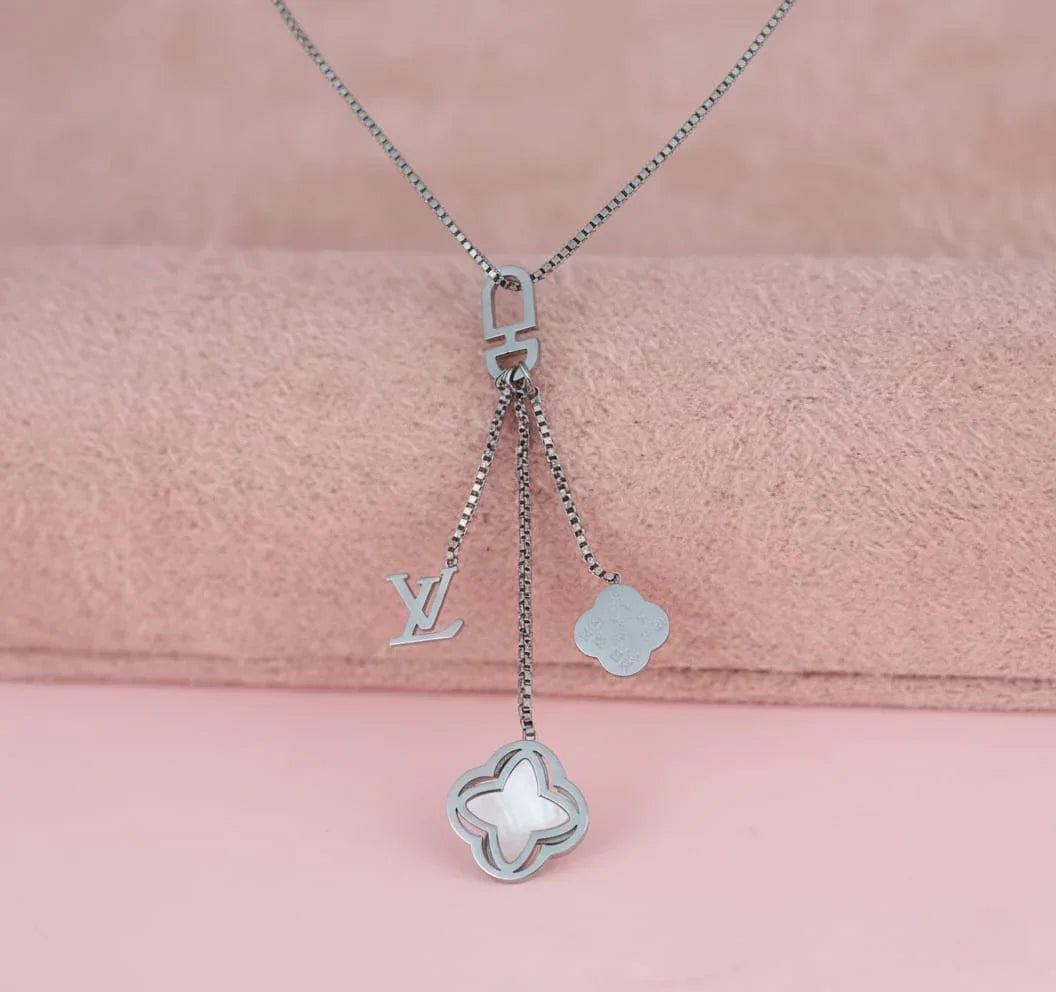 Parisian Silver Drop Necklace