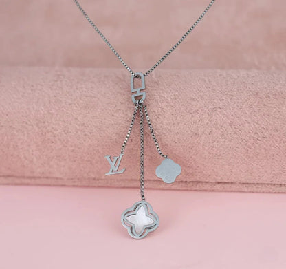 Parisian Silver Drop Necklace