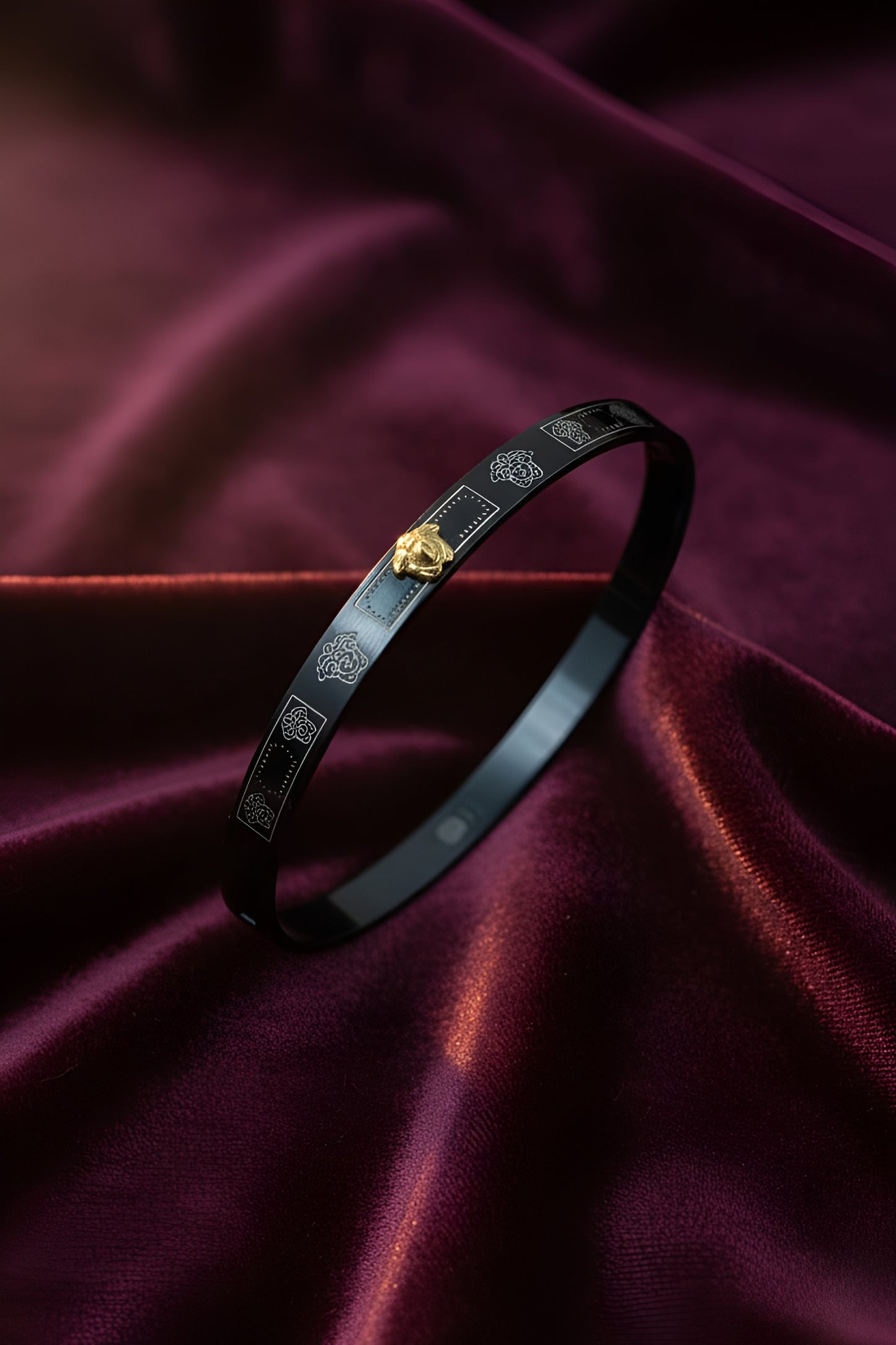 Bold Black Medusa-Style 3D Statement Ring