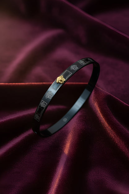 Bold Black Medusa-Style 3D Statement Ring