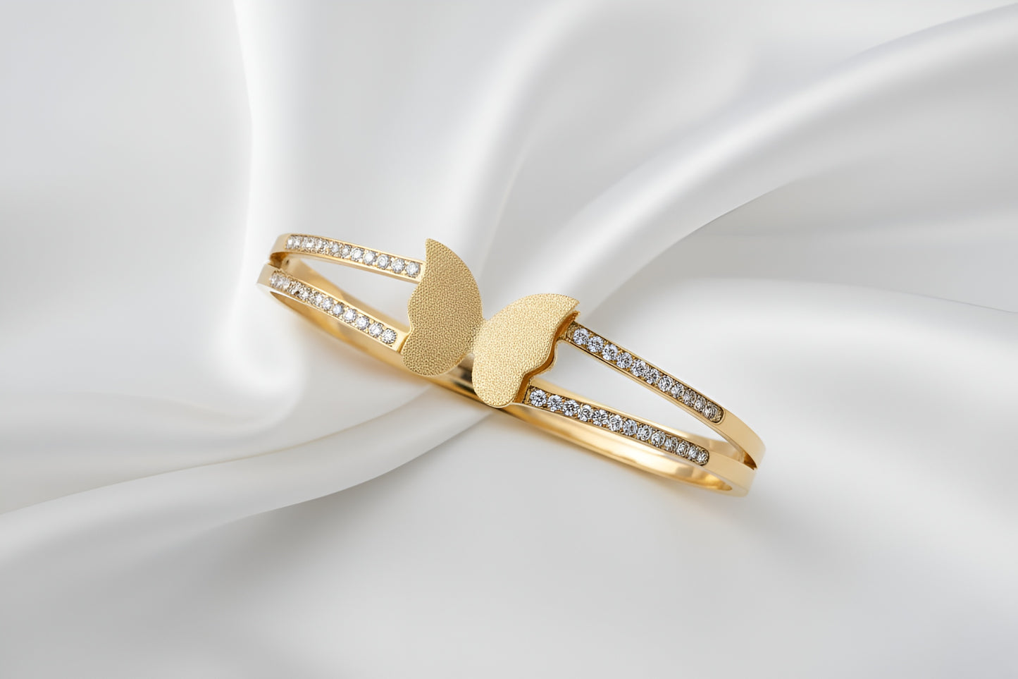 Gold-Plated Stainless Steel 3D Butterfly Cuff