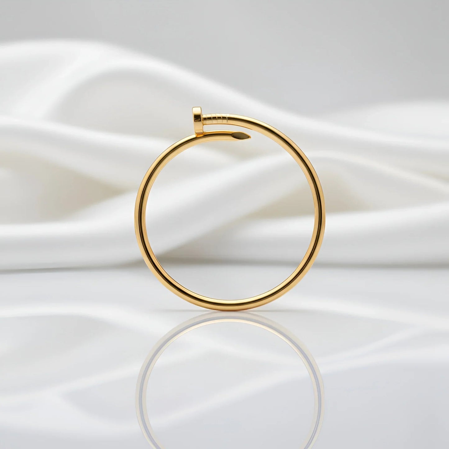 Chic Gold-Toned Nail Bangle Bracelet