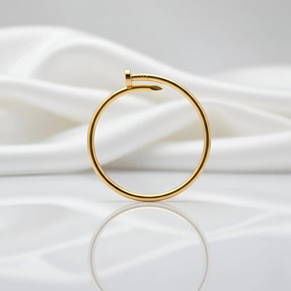 Chic Gold-Toned Nail Bangle Bracelet