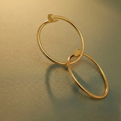 Chic Gold-Toned Nail Bangle Bracelet