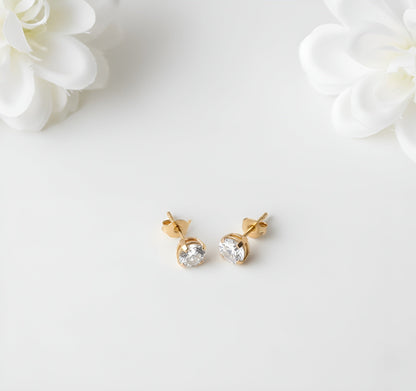 3-Piece Stackable Stud Set: Black Clover & Crystal Duo