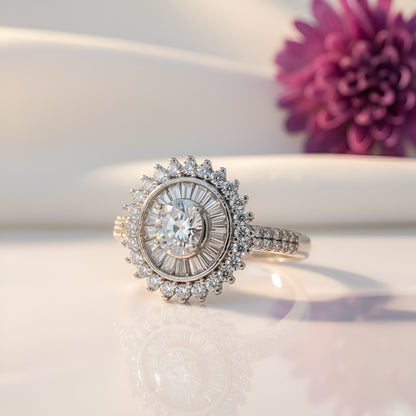 Sparkling Floral Zirconia Ring
