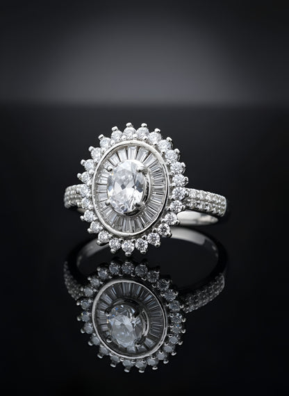 Sparkling Floral Zirconia Ring