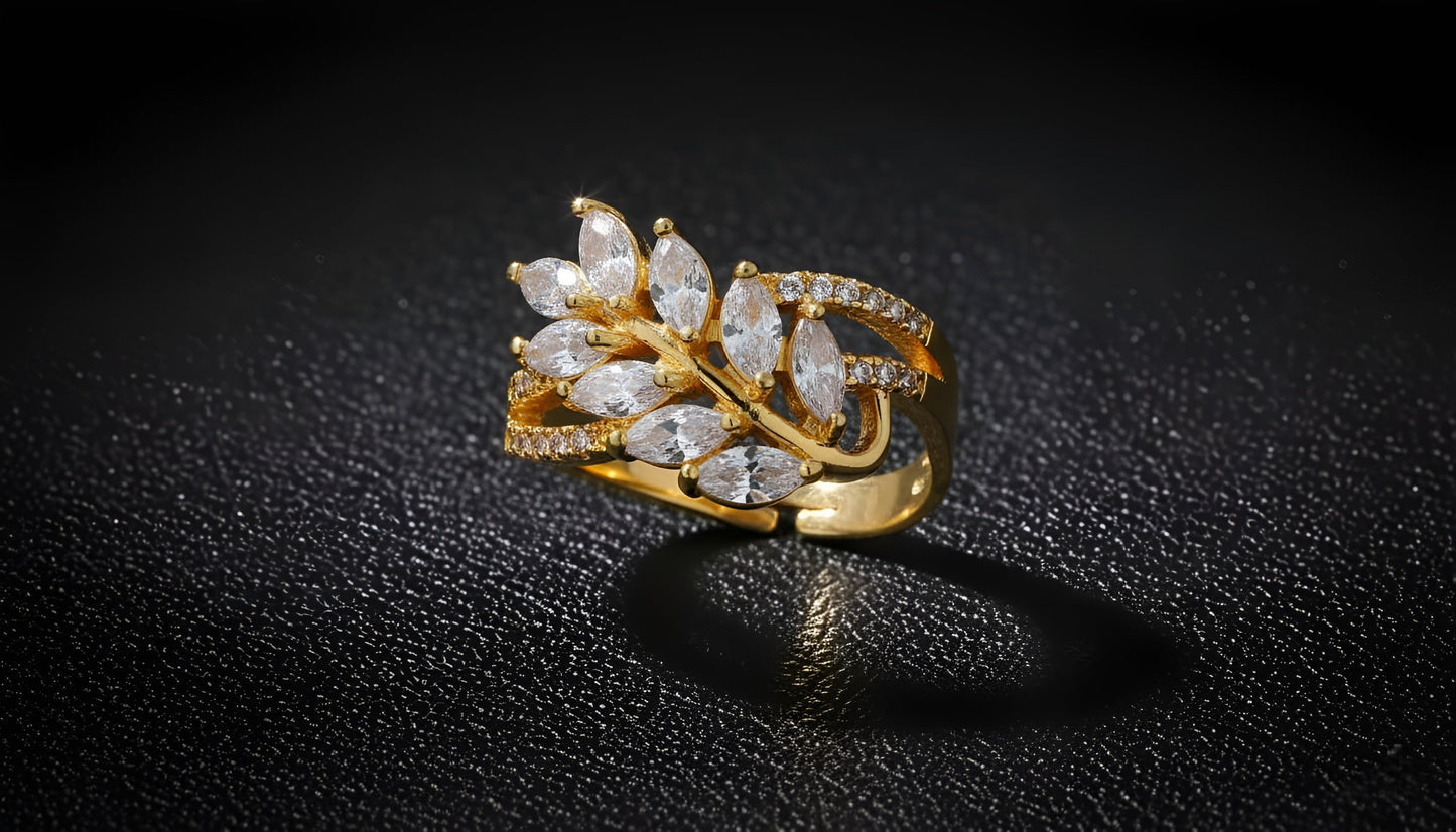 Pave Vine Open Ring