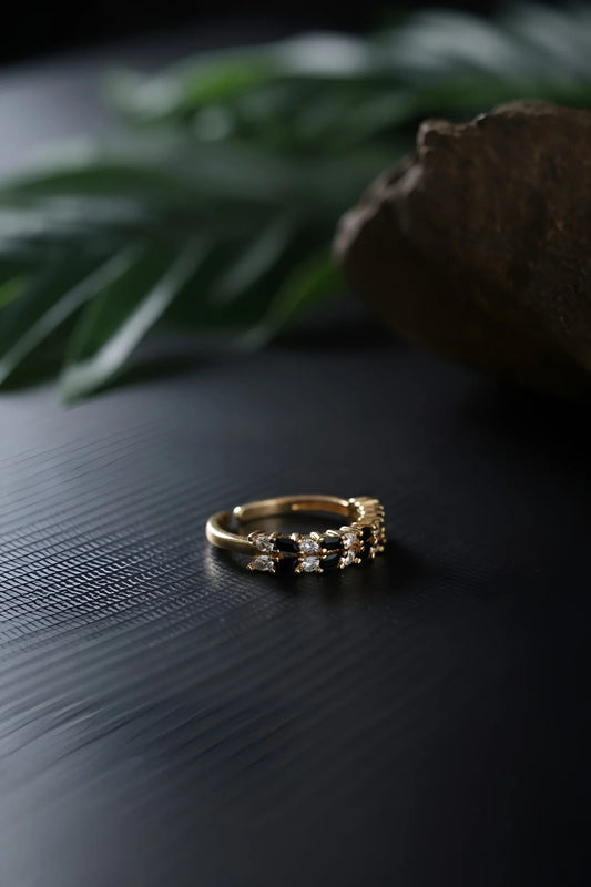 Adjustable Gold-Toned Pave Knot Ring