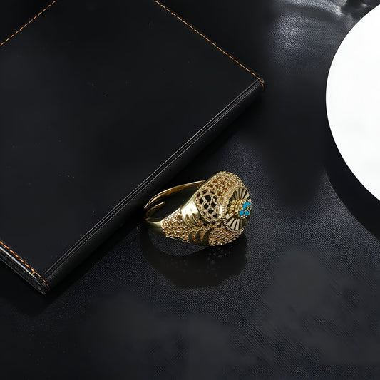 Sleek Gold-Plated Pave Stacking Ring