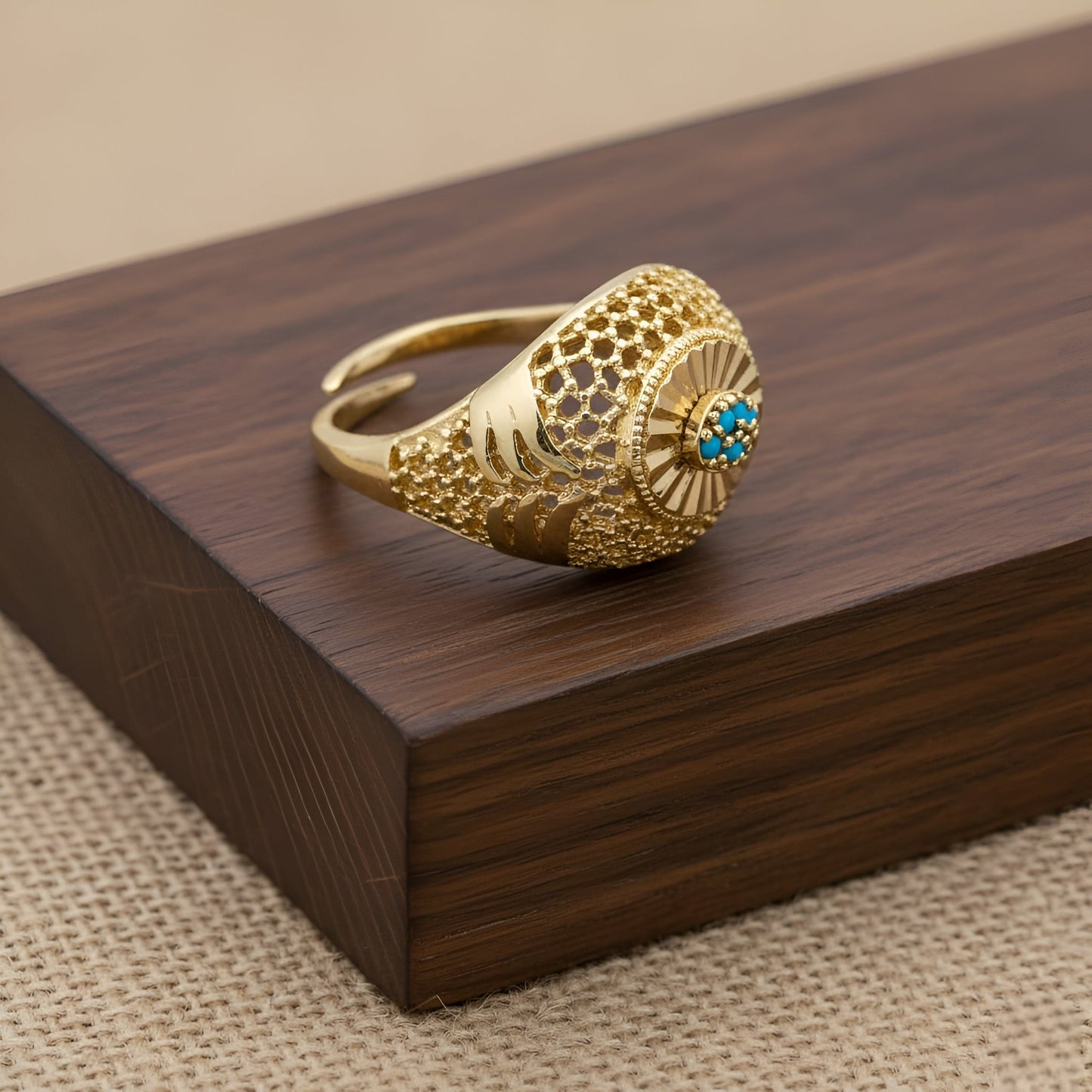 Sleek Gold-Plated Pave Stacking Ring