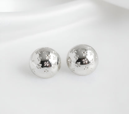 Silver-Toned Screw-Motif Jewelry Set