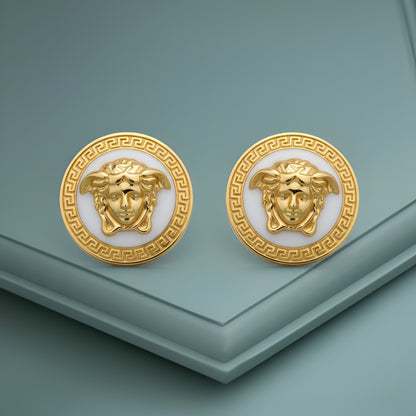 Stainless Steel Gold plated Verse Pendant and Studs