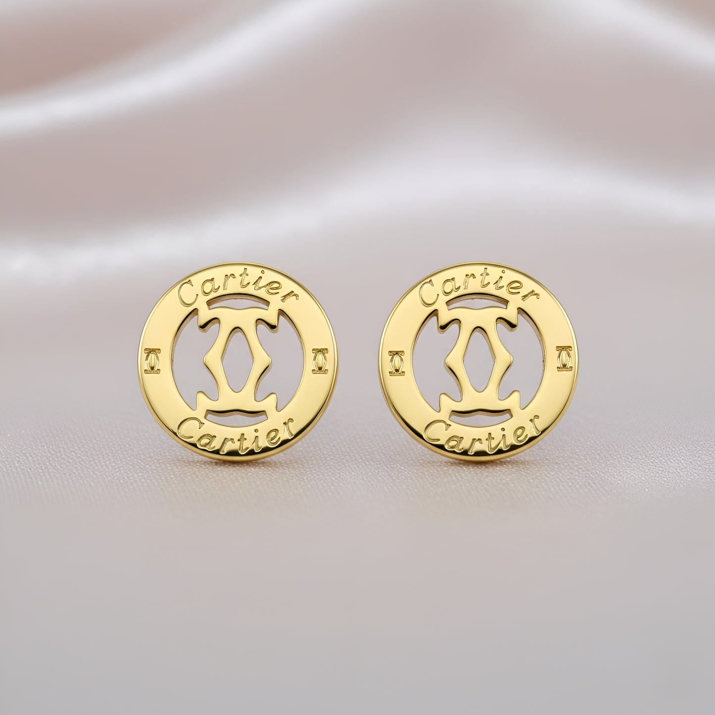 Stainless steel Cartier Circular Studs and Pendant