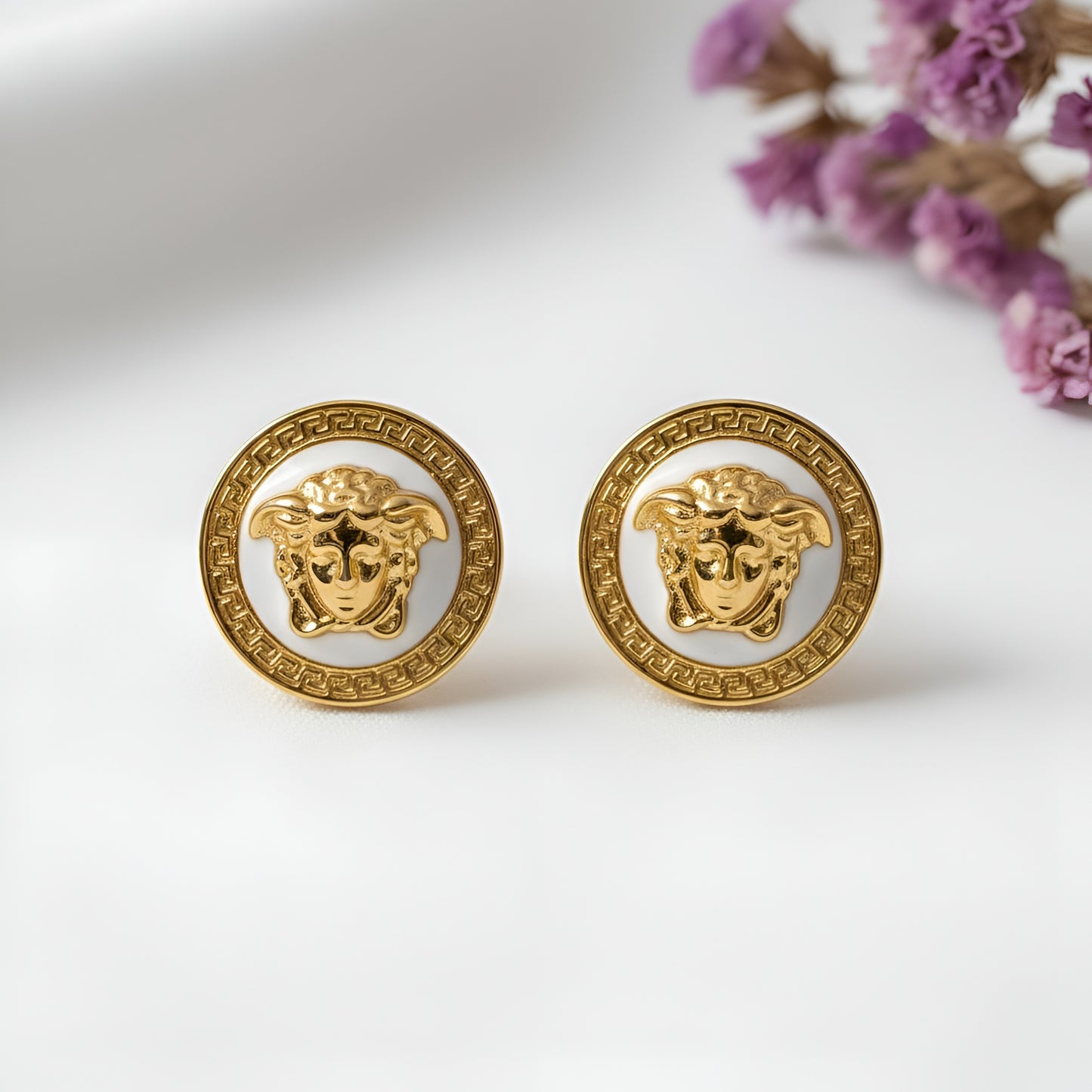 Stainless Steel Gold plated Verse Pendant and Studs