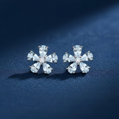 White Zirconia CC style Pendant and Flowerily Studs