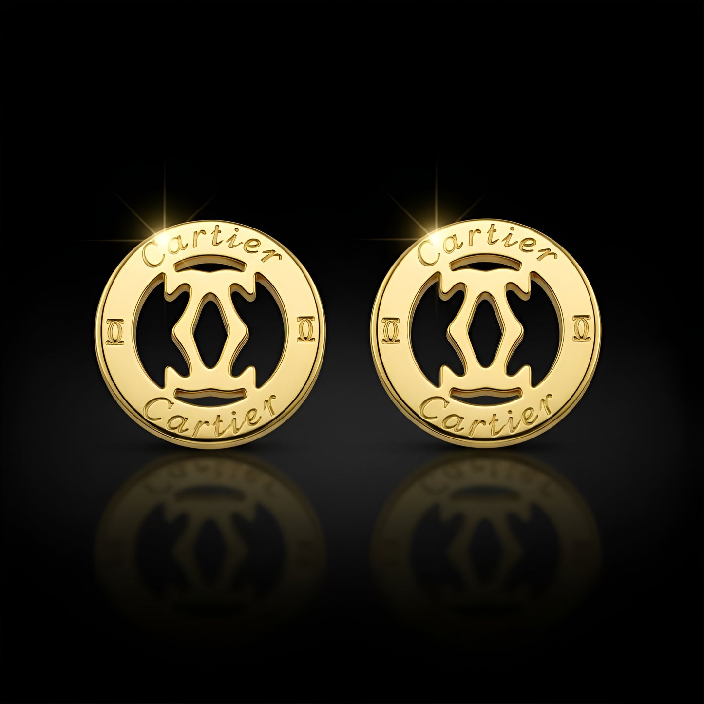 Stainless steel Cartier Circular Studs and Pendant