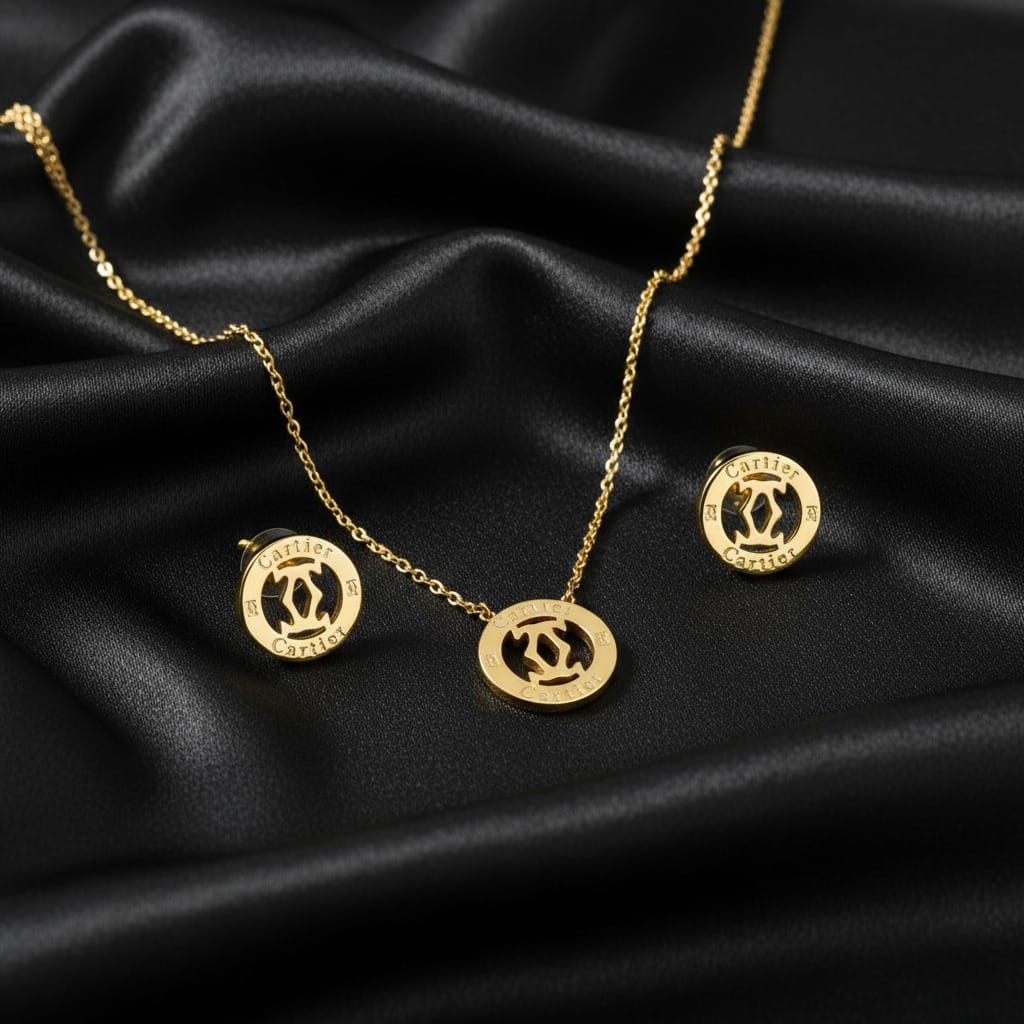 Stainless steel Cartier Circular Studs and Pendant