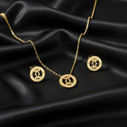 Stainless steel Cartier Circular Studs and Pendant