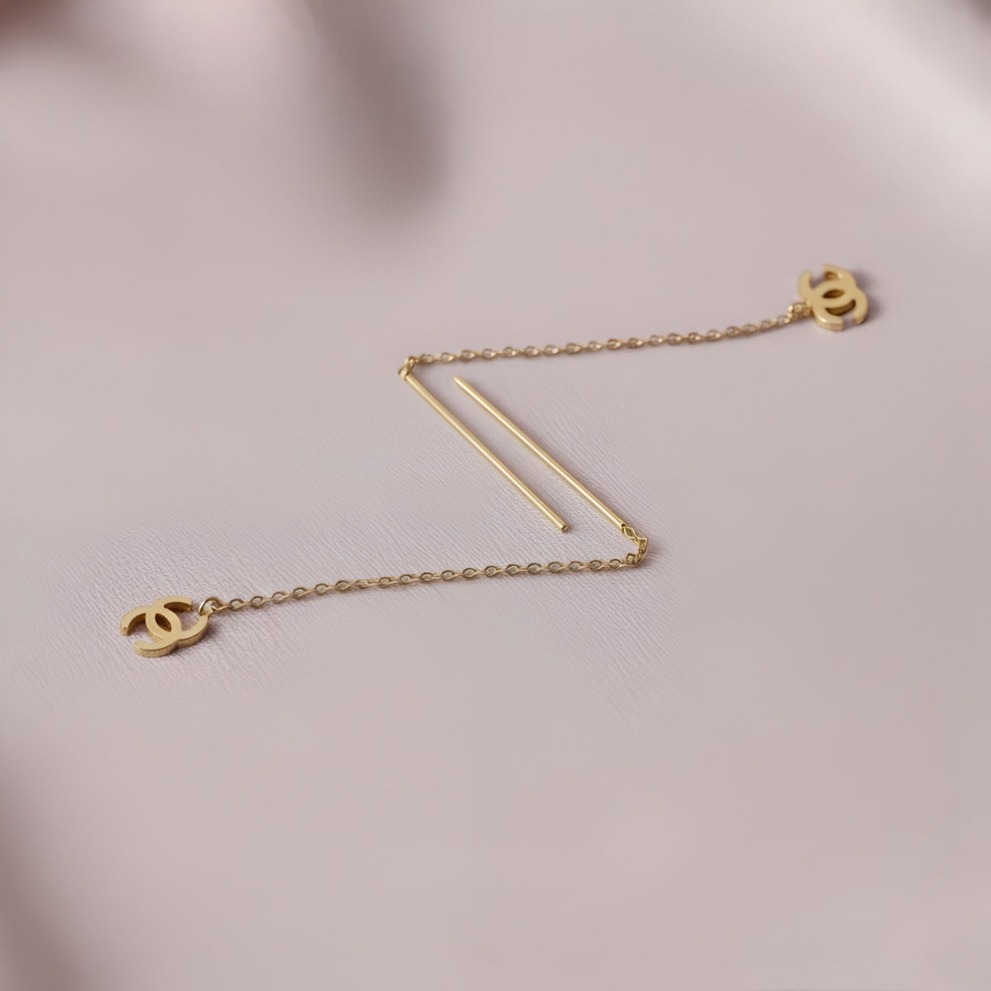 Gold-Plated Stainless Steel GG Logo Threader Earrings